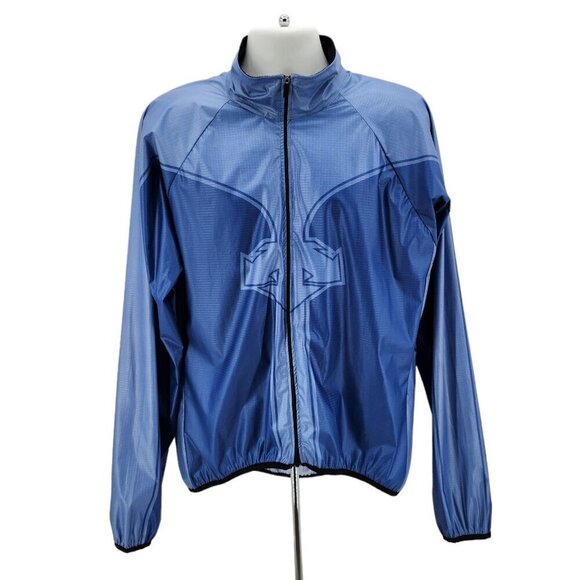 Vintage Descente Mens XL Cycling Jacket Lightweight Blue Windbreaker Cycle Retro - Picture 1 of 10